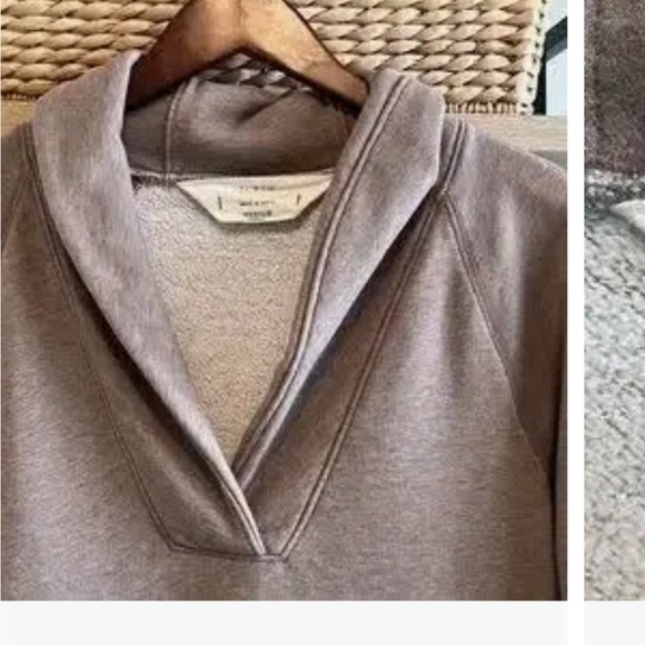 J. Crew Cotton Blend Fleece V-neck Sweatshirt Top, M - Picture 3 of 3